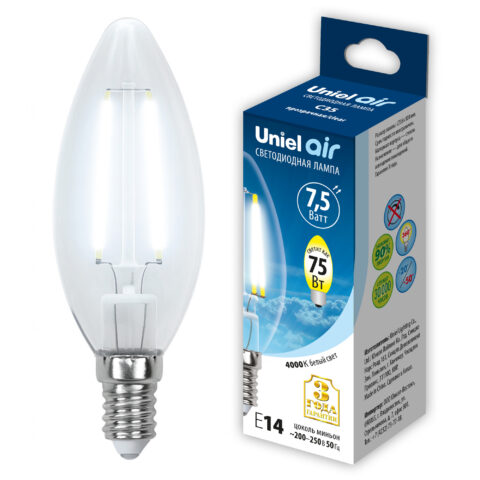 Лампа светодиодная LED-C35-7,5W/4000K/E14 свеча